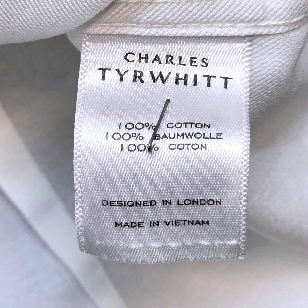 Charles Tyrwhitt Men's Dress Shirt 16 34 Extra Slim Fit White Non-Iron 41 86cm - Picture 6 of 15
